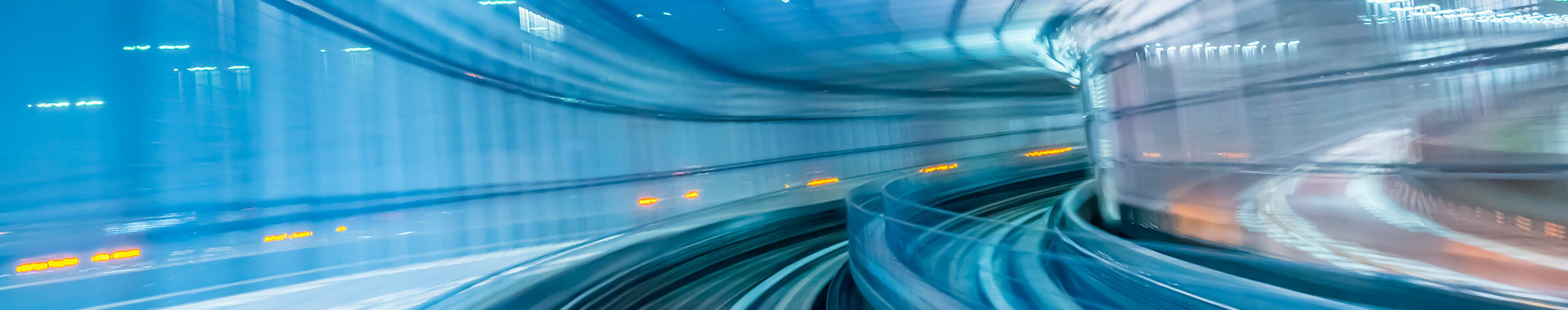 Abstract blurred road into tunnel